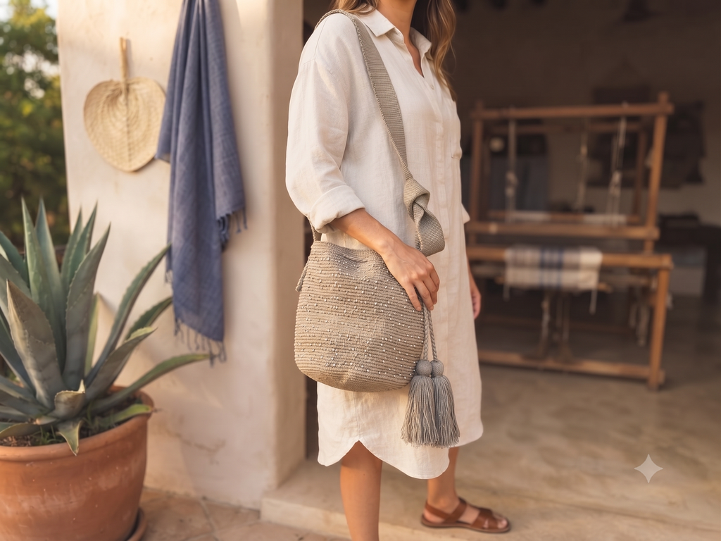 Bolso Hobo de Ganchillo Texturizado