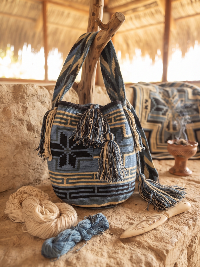 Mochila Wayuu de Alta Gama - Patrón Cruz Andina