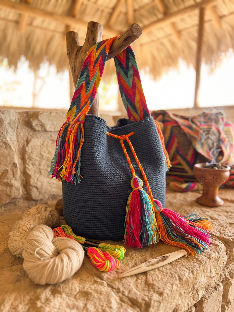 Mochila Wayuu de Alta Gama - Contraste Vibrante