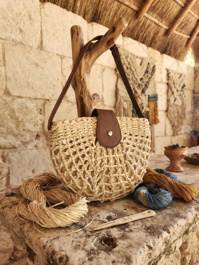 Bolso Estructurado "Kilele" - Estética Resort y Marfil