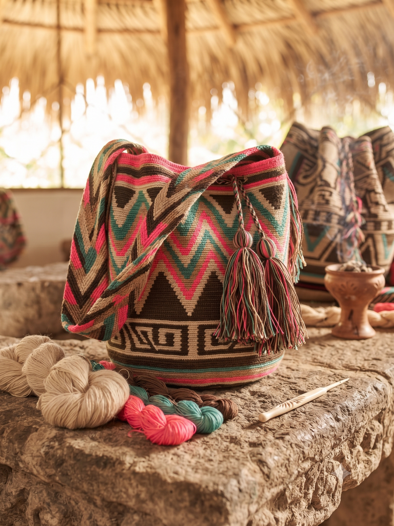 Bolso Artesanal de Lujo - Patrones Zigzag Multicolor